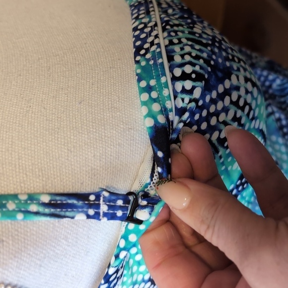 TUMMY SLIMMER Croft and Barrow Tankini Top in Blue and White SZ 8 - Picture 11 of 16